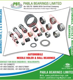 Needle Roller Bearings automobile ball bearings, Ball Racer Kit , Handle Bearing, Suspension Kit manufacturers exporters in Ludhiana Punjab india  +91-9501268200, +91-9501278691 https://www.pablabearings.com