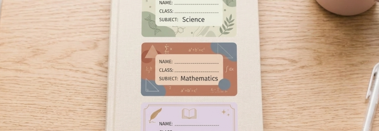 School Notebook Sticker Design Idea
